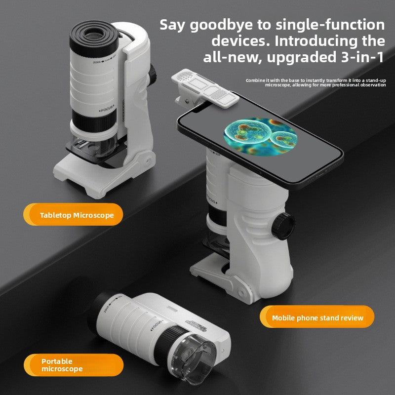 Portable Handheld Microscope for Kids Science Experiment Outdoor Educational Toy Cell Viewing
