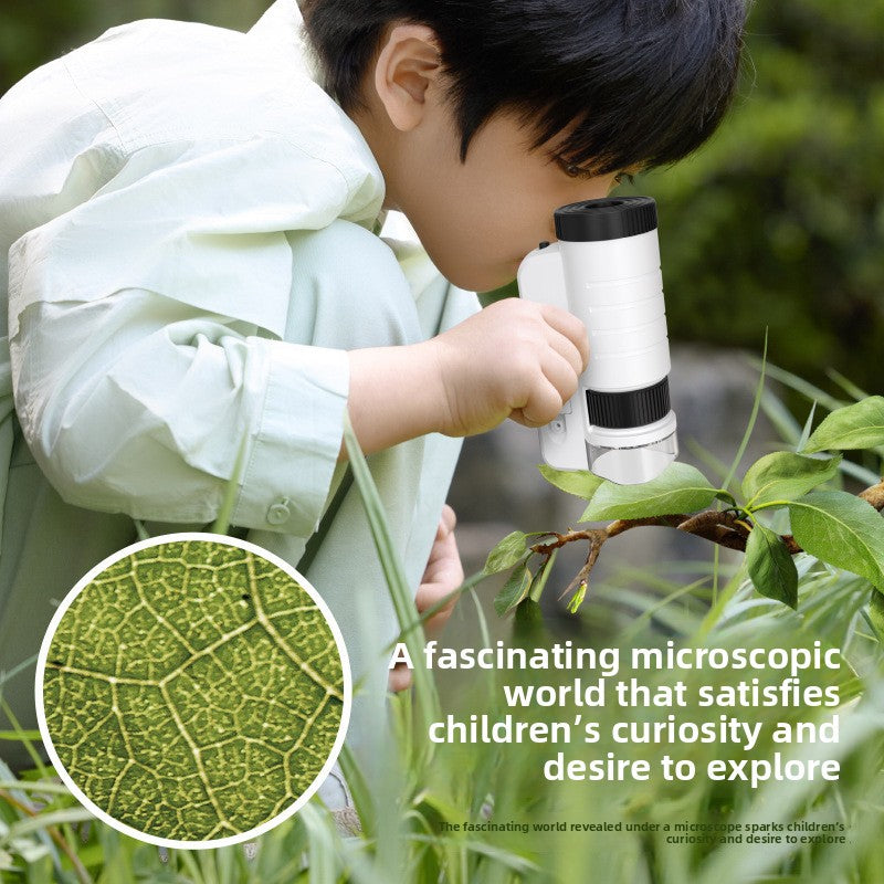Portable Handheld Microscope for Kids Science Experiment Outdoor Educational Toy Cell Viewing