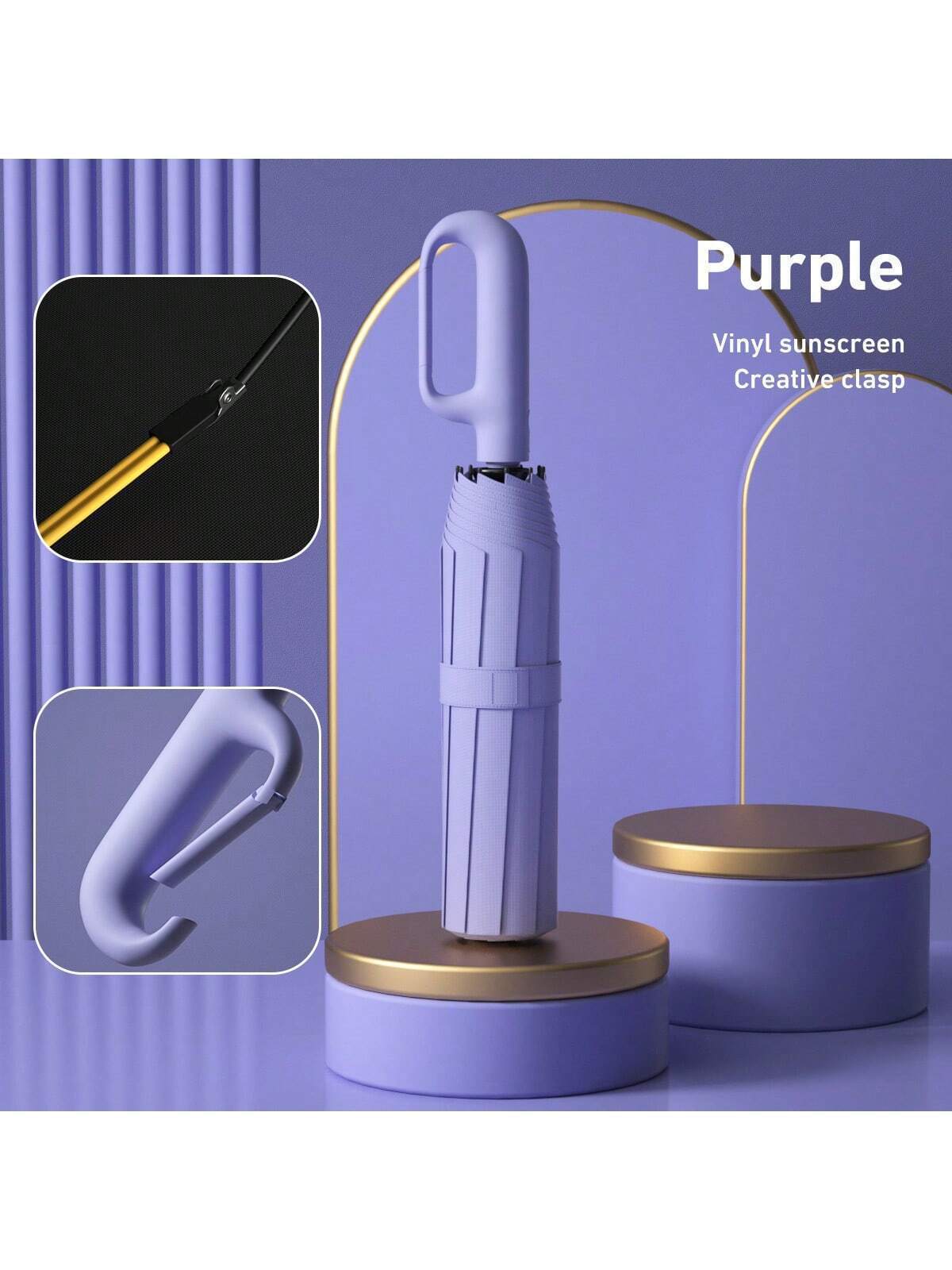 Automatic Folding Umbrella with UV-Blocking Canopy